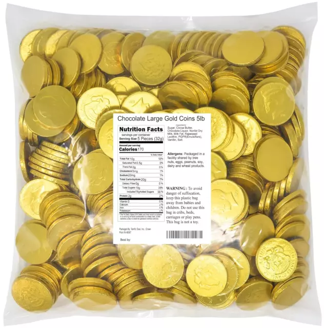 Chocolate Large Gold Coins 5Lb Bag