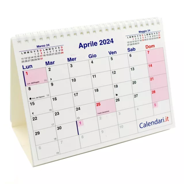 calendario 2024 mensile da tavolo a caselle lavoro casa - 20x15 cm VERSIONE FULL