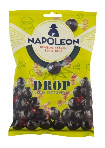 Caramelle liquirizia Napoleon Drop Kogels con riempimento a polvere di liquirizia 130 g