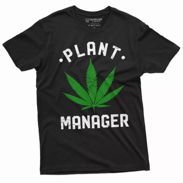 Men's Plant Manager cannabis Marijuana T-shirt Funny 420 Weed Tee shirt