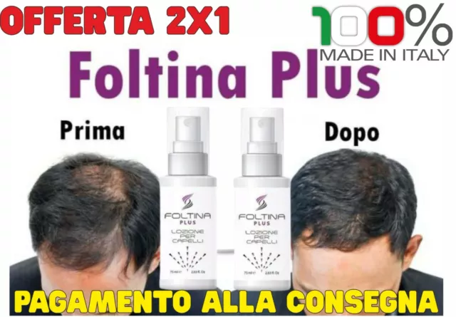 FOLTINA Plus 2X1 Originale Anticaduta Lozione per infoltire i capelli ricrescita