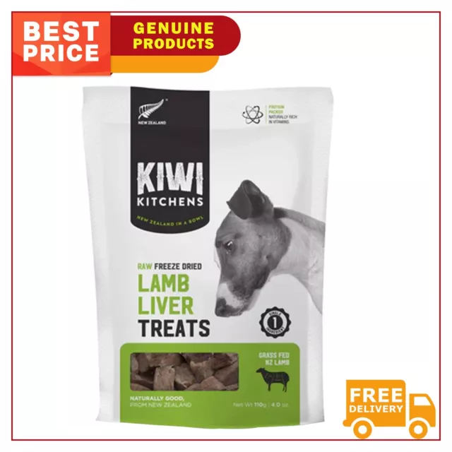 Kiwi Kitchens Raw Freeze Dried Lamb Liver Treats for Dog (Grain Free) 110gm