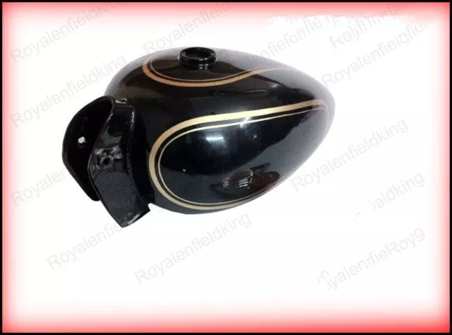 Adapté Pour Royal Enfield 14 Litre Noir Peint Bleu Pétrole Carburant Gas Tank