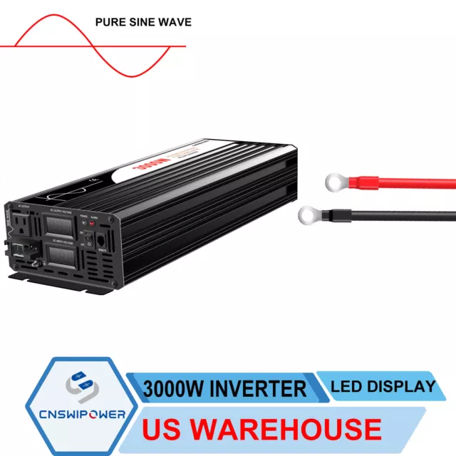 pure sine wave inverter 3000w 12v 24V 48V dc to ac 120V  power inverter