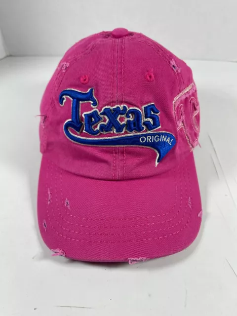 Texas Original Robin Ruth Womens Pink Hat Cap Distressed Destination adjustable