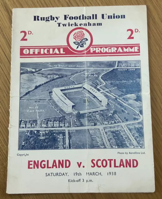 England v Scotland 19 Mar 1938 Rugby Programme