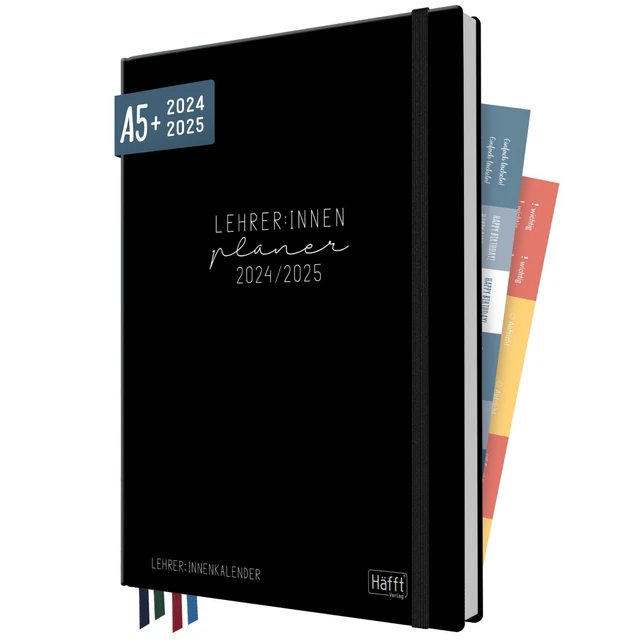 Lehrer planer 2024 2025 a5 black edition h fft verlag eur 16 99
