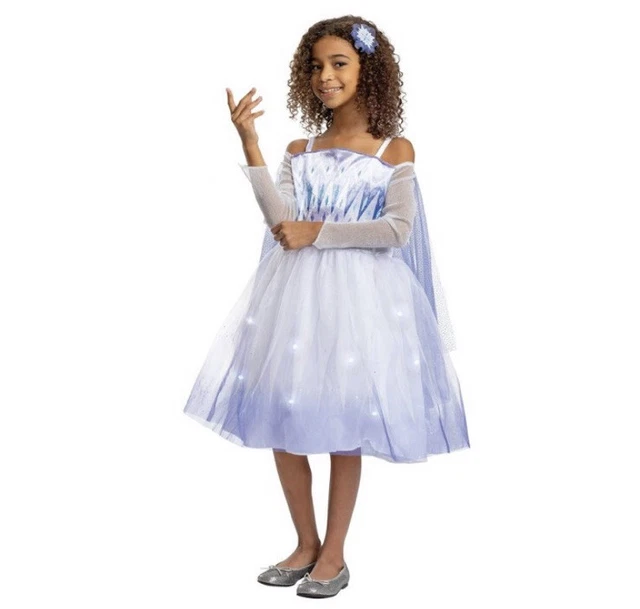DISNEY FROZEN ELSA Deluxe Light Up Halloween Costume Dress Kids XS 3t