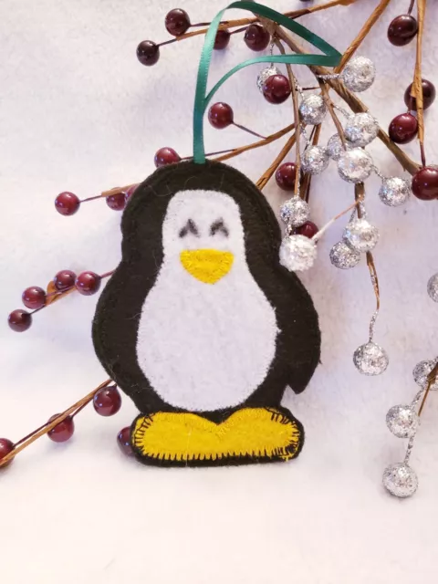 Jouet pinguin Feltie ornement de Noël niche de chat en un ! Herbe à chat 100 % biologique USA 2