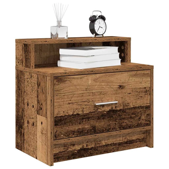 1928810 COMODINI CON Cassetto 2 pz in Legno Antico 51x31x47 cm EUR 98 ...