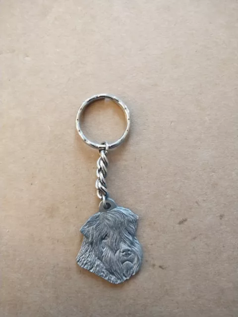 1984 I Love My SOFT COATED WHEATEN TERRIER Rawcliffe Pew Keychain Key Ring FOB