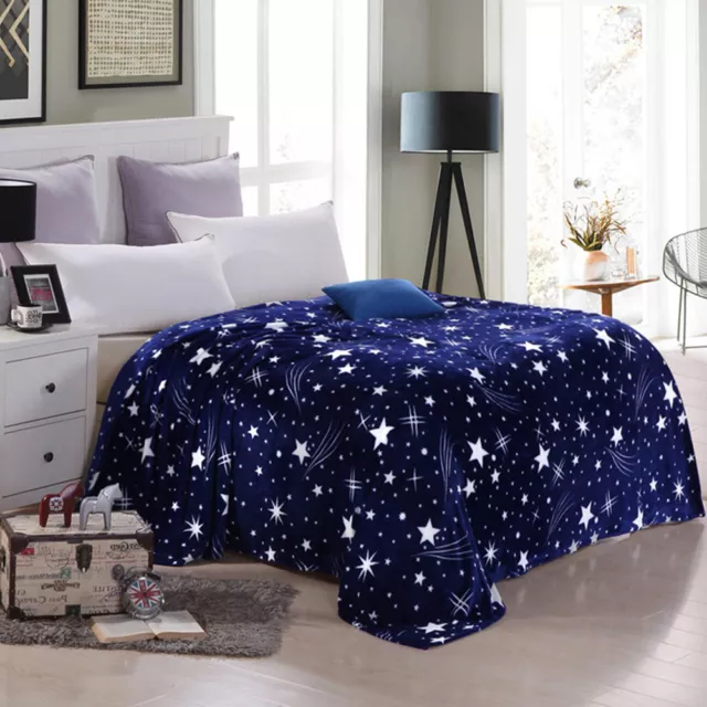 Blue Star Sky Soft Microplush Throw Blanket Rug Plush Fleece Sofa Bed Decor 2