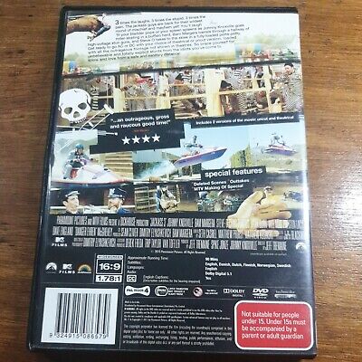 Jackass 3 UNCUT DVD R4 Johnny Knoxville, Bam Margera, Ryan Dunn, Steve-O 2
