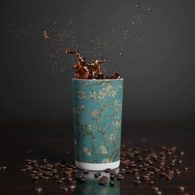 Coffee Mugs (3oz, 8oz, 12oz), Van Gogh, Almond Blossom, Floral ceramic mug