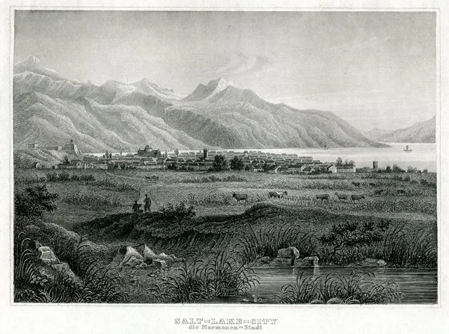 Salt-Lake-City, die Mormonen-Stadt (Utah) - Stahlstich