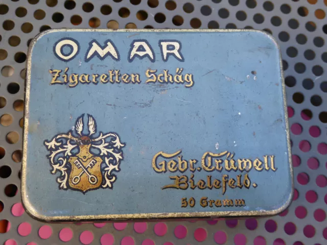 Alte Blechdose Tabakdose Crüwell Omar - Tobacco Tin