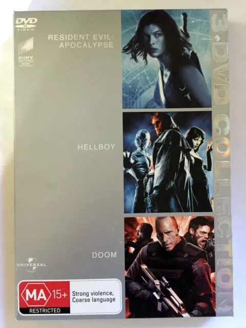 Resident Evil Apocalypse / Doom / Hellboy (3-Disc Boxset, DVD 2008) PAL Region 4