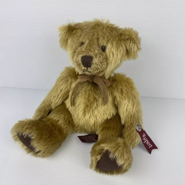 Russ Berrie Rupert Bear Plush Platinum Edition Teddy Brown Soft # 90093 Bow Pin