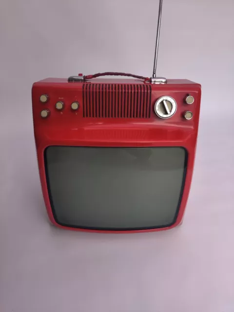 SPACE AGE NOBLEX VINTAGE TV RED 1970s. 14 INCHES