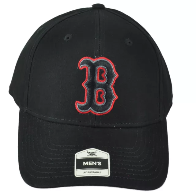 MLB Fan Favorite Boston Rosso Sox Adulti Uomo Nero Strutturato Regolabile Cuffia