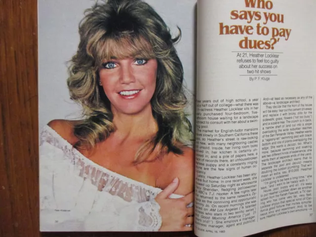 April 1983 Tv Guide Heather Locklear Rene Auberjonois Benson T J Hooker Benson 19 99 Picclick