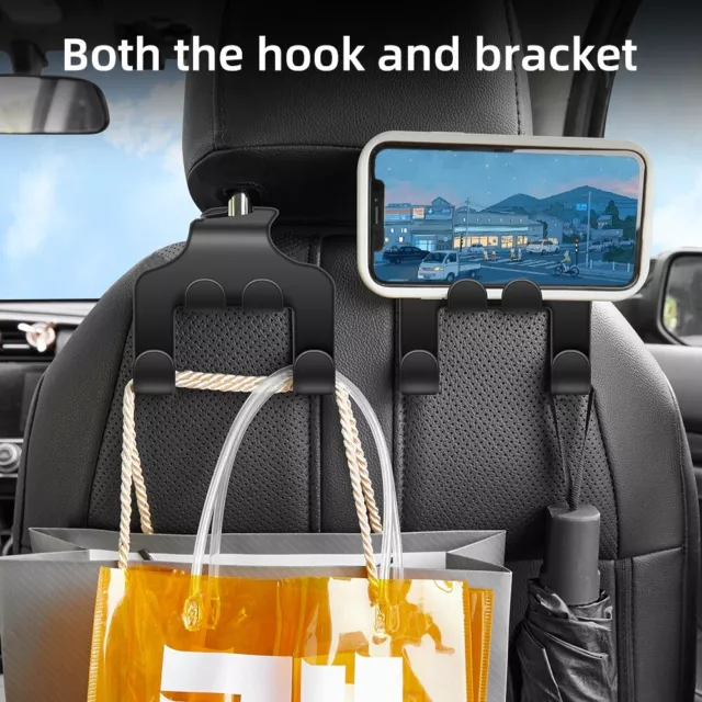 1/2Pcs Double Head Hooks Car Seat Back Headrest Hanger Car Bag