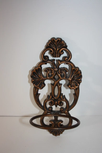 Copper Metal Ornate Guest Towel Hook Wall Decor