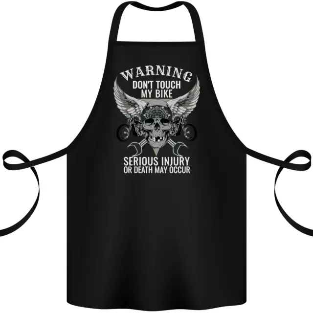 Warning Don Touch My Bike Biker Motorcycle Cotton Apron 100% Organic