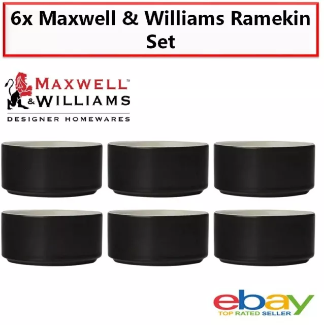 6x Maxwell & Williams Ramekin Baking Dishes Ovenware Bakeware Cups Porcelain Cak