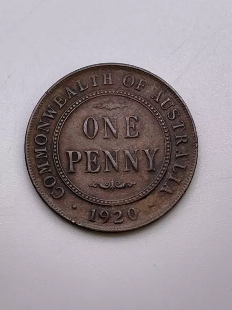 1920 Australia Penny No Dots