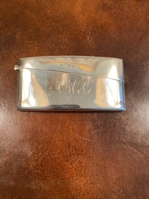 1909 English Sterling Silver Card Case w/Monogram