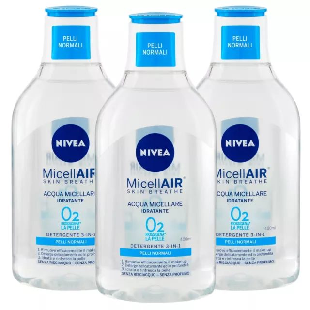 Nivea MicellAIR Acqua Micellare per Pelli Normali Struccante Viso e Occhi con Co