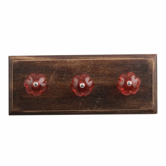 Antique Look Wood Key Hooks Wall Hangers Holders Hanging Coat Towel Clothes
