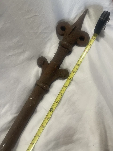 LARGE Early Antique Wrought Iron Gate Spike architectural salvage fragment