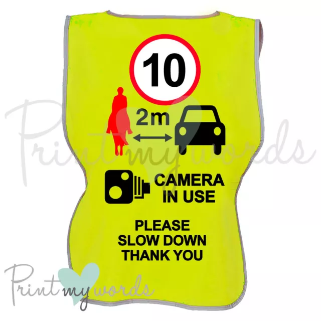 Hi Vis Equestrian Reflective Double Sided Tabard 10MPH,CAMERA IN USE,PLEASE SLOW