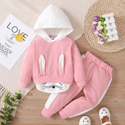 Toddler Baby Girls Patchwork Clothes Tops Pants Hoodie Outfits Tracksuit Set