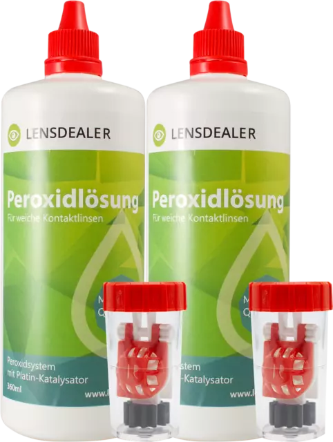 Lensdealer Peroxid Lösung Doppelpack 2 x 360ml Kontaktlinsen Pflegemittel 2