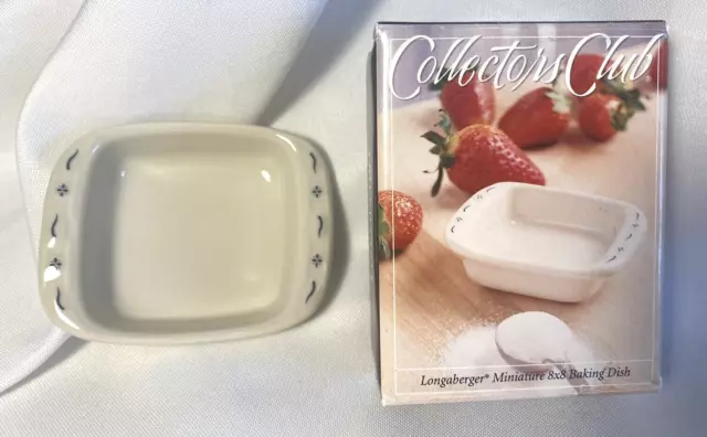 Longaberger Collectors Club MINIATURE 8x8 Pottery Baking Dish #30456 2002