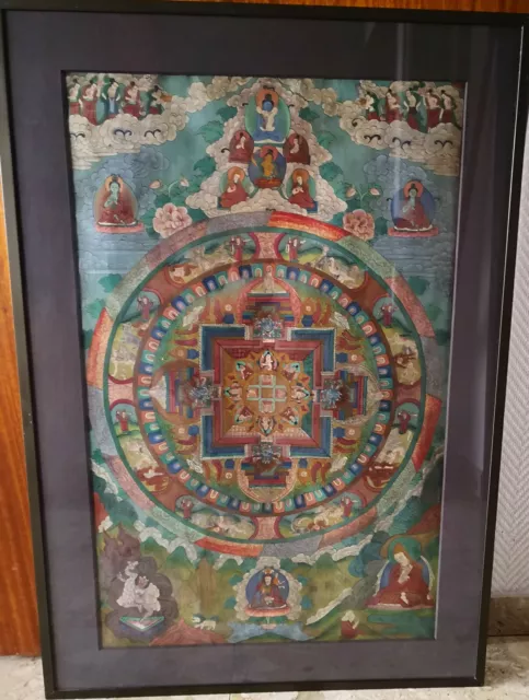 großes handgemaltes Mandala im Rahmen (70x100 cm)