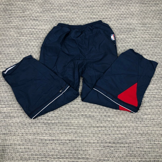 Vintage Nike NBA Pants Youth Large Blue Red Track Sweatpants Windbreaker