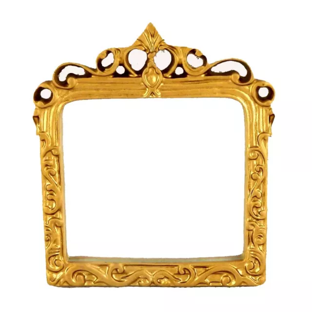 Puppenhaus Kunstvolles Hülle Spiegel IN Gold Rahmen Miniatur Zubehör