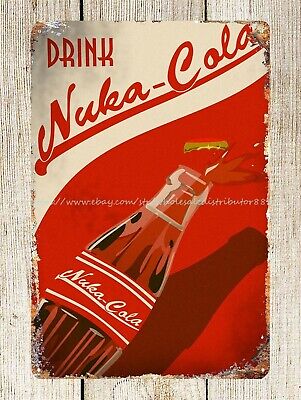 Fallout nuka cola metal tin sign overhead garage metal poster