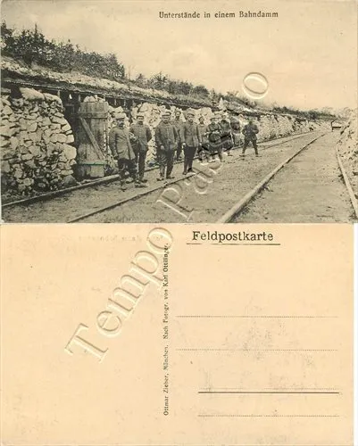 Prima guerra mondiale - Soldati tedeschi a presidio della ferrovia