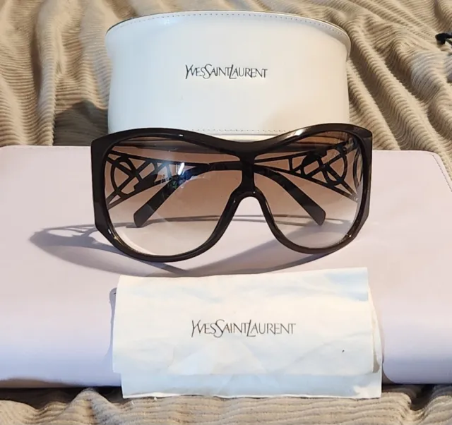YSL Yves  Saint Laurent Crystal Rinestone Embellished Sunglasses 6107 / S