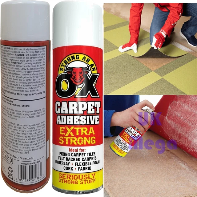 Adesivo Tappeto Colla Spray Pelle Carte Schiuma Carte Piastrelle Arte Artigianato Tessuto Forte 500ml