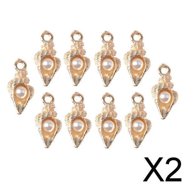 2X 10 Stück Conch Charms Anhänger für Kette Armband Schmuck DIY Herstellung