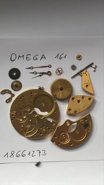 OMEGA 161 Werkplatte, Federhausbrücke, Zeiger und sonst. Ersatzteile - gebraucht