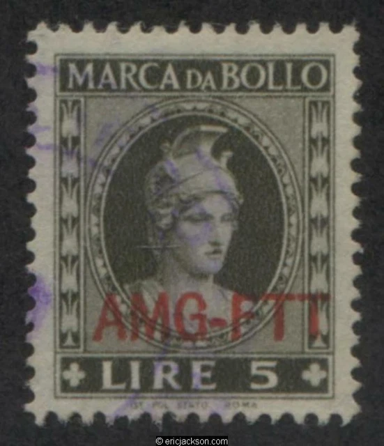 AMG Trieste Fiscal Revenue Stamp, FTT F36 used, VF