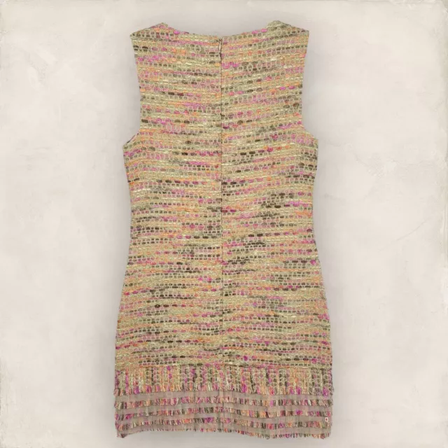 DVF Diane Von Furstenberg Merlyn Multicoloured Metallic Tweed Mini Dress  UK 12 3