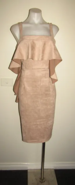 Size 14 NWT suede look cocktail evening wedding dinner party dress